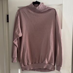 aerie Dusty Mauve Mock Neck Pullover